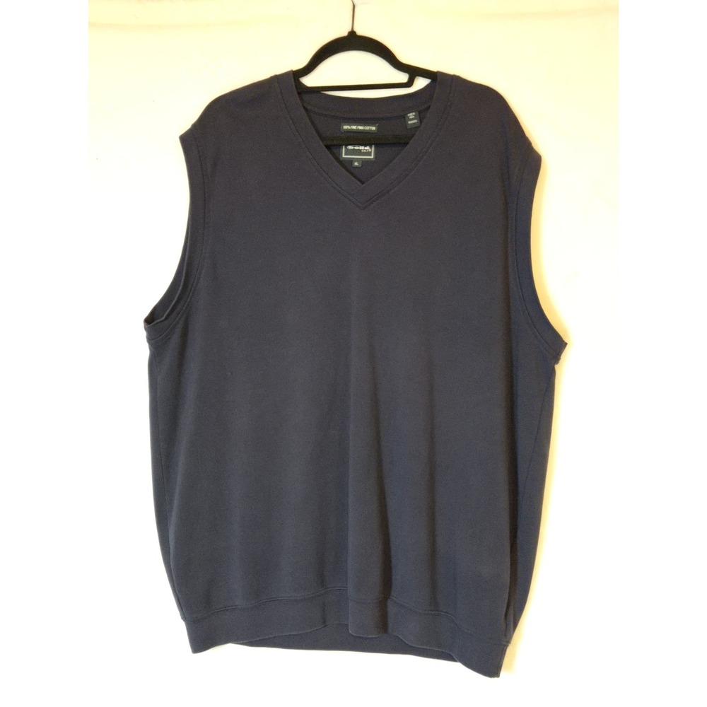 Bolle Men's XL Golf Vest Navy Blue 100%‎ Fine Pima Cotton X-Large